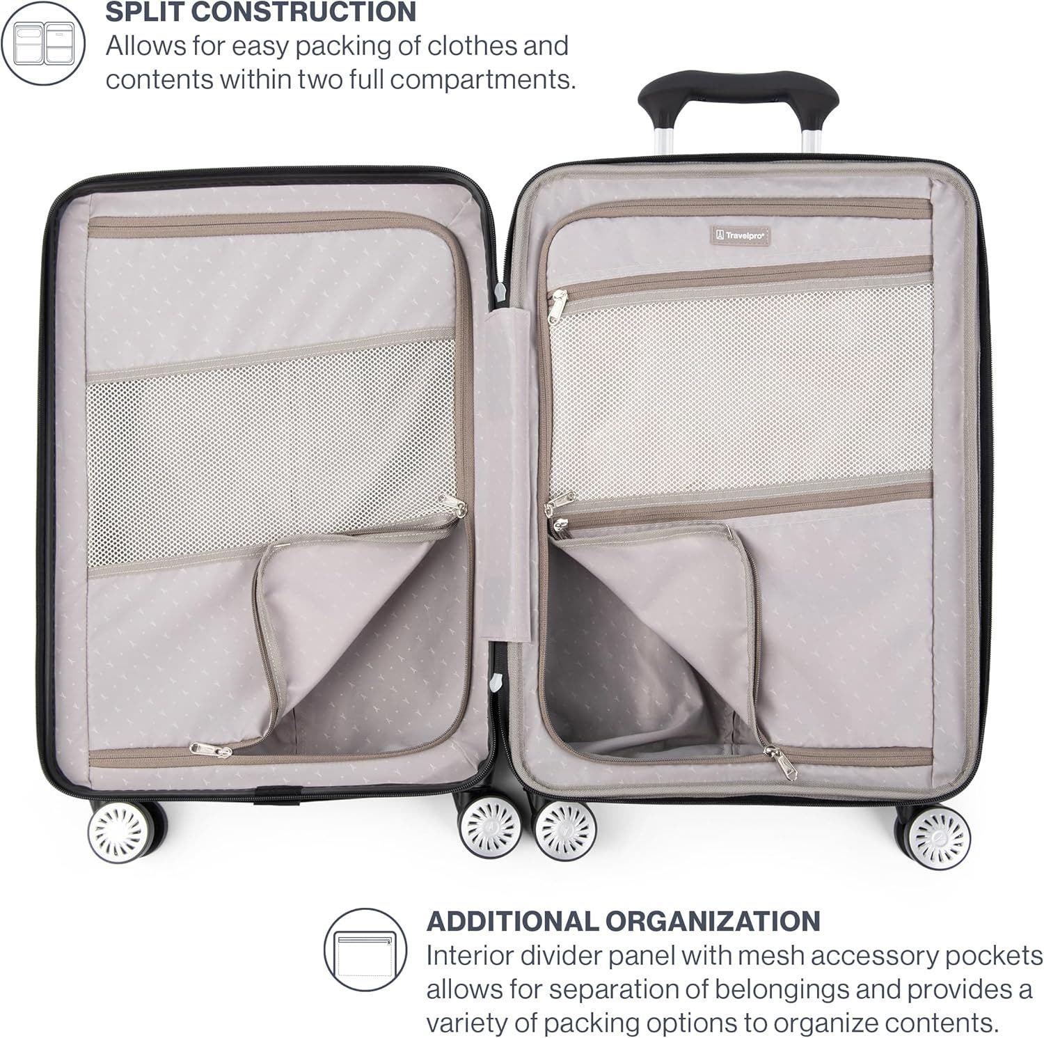 TRAVELPRO Pathways 3 Hardside Expandable 21" Carry On Spinner Luggage, Alternate, color, Black Knight