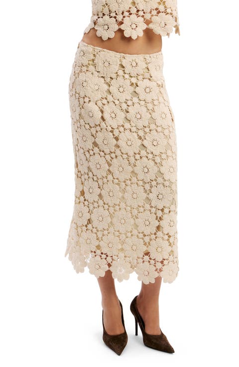 Veneta Crochet Cotton Midi Skirt