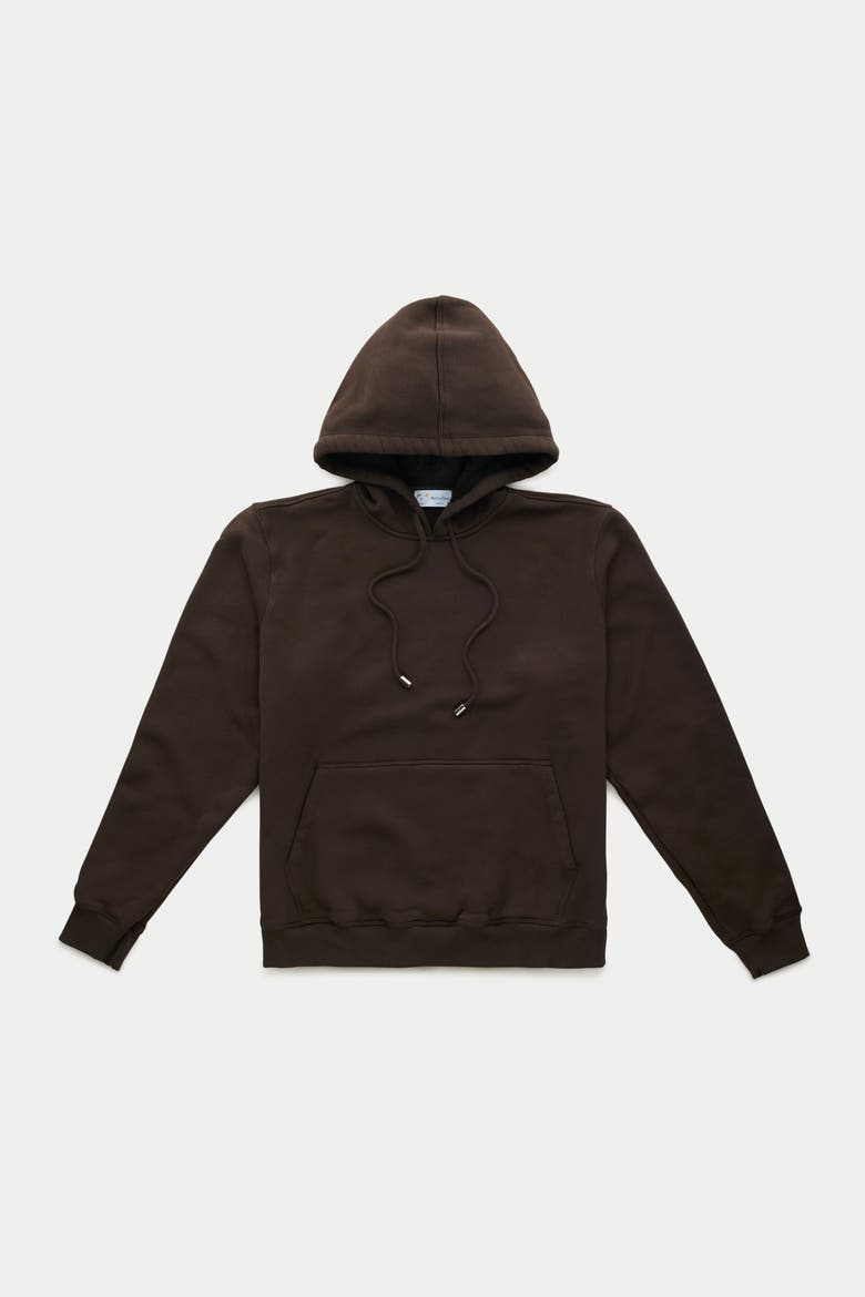 Cotton Fitted Hoodie, Main, color, Seal Brown