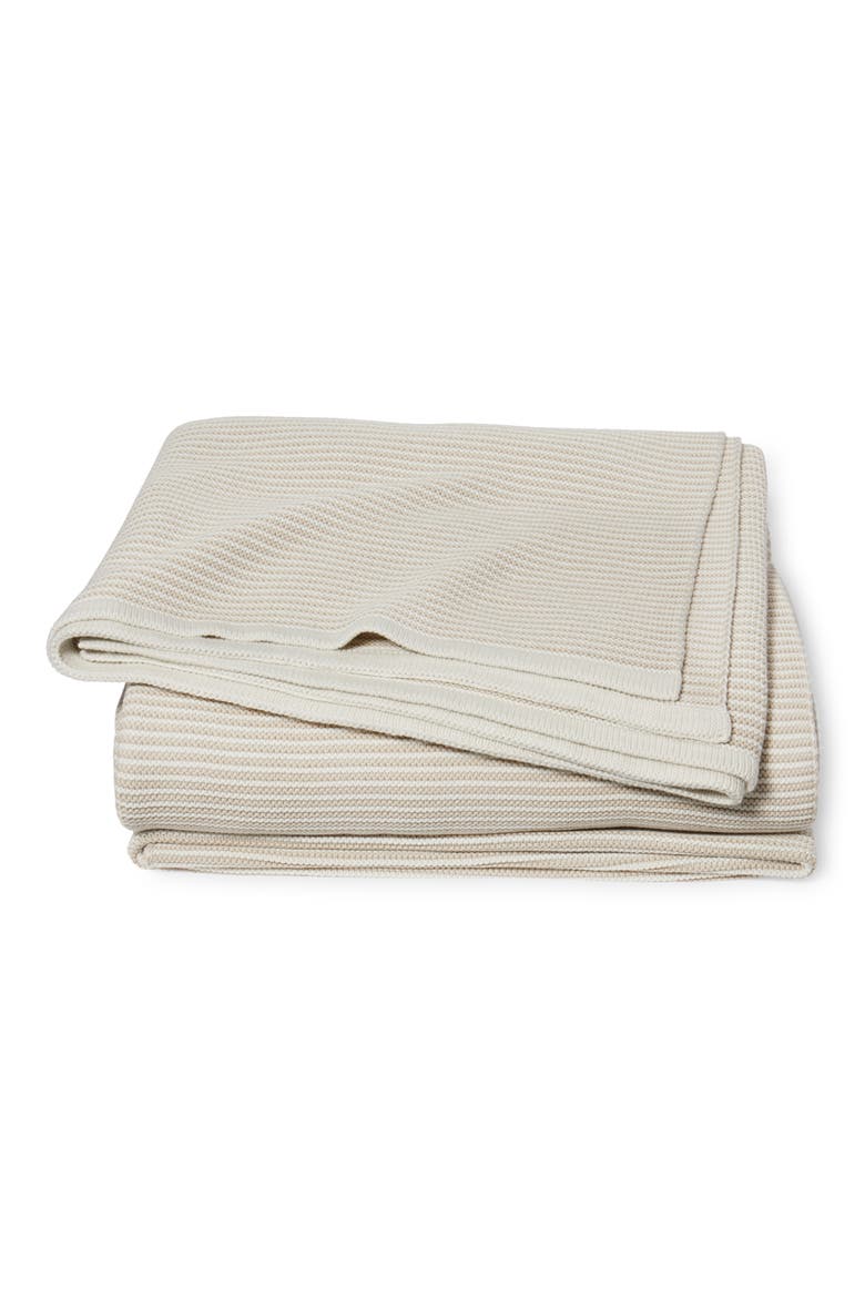 Stripe Organic Cotton Throw Blanket, Main, color, OATMILK