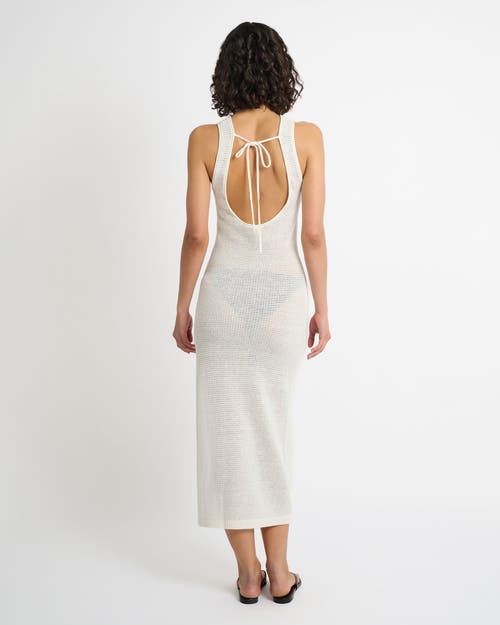 Shop Onia Linen Knit Scoop Back Maxi Dress In White
