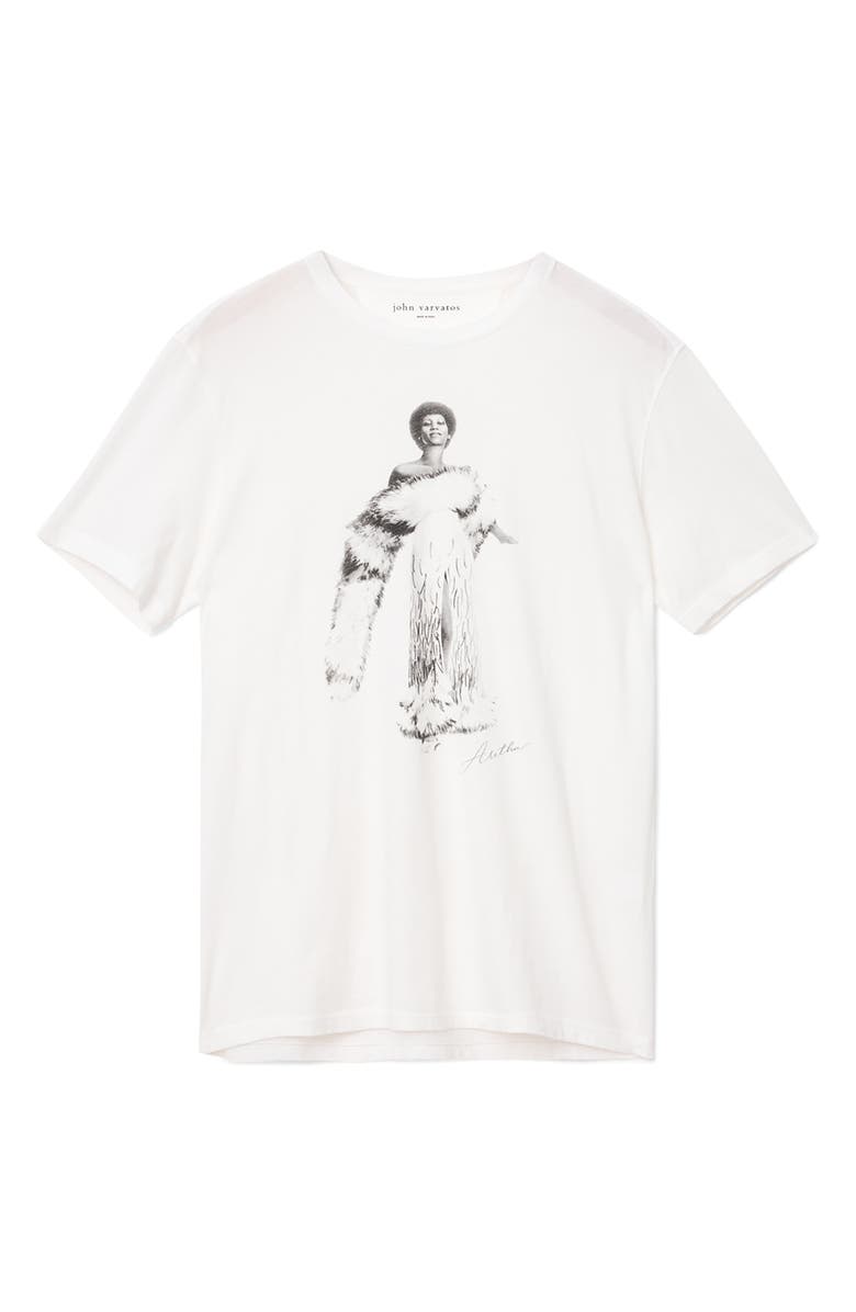 John Varvatos Aretha Franklin Graphic T-Shirt, Alternate, color, Salt