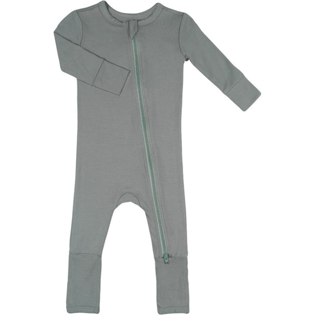 Everly Grey Convertible Romper Fitted Long Sleeve Pajama In Green