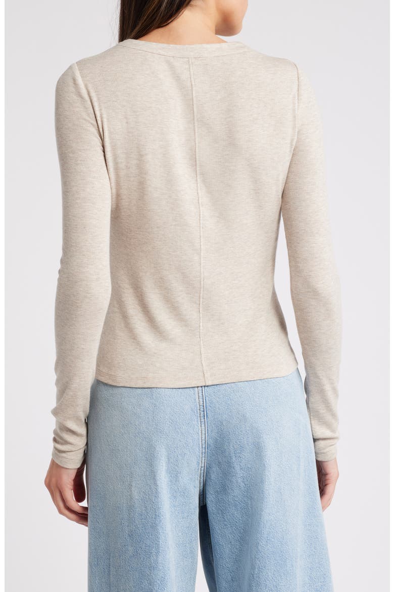Slinky Henley Top, Alternate, color, OATMEAL HEATHER