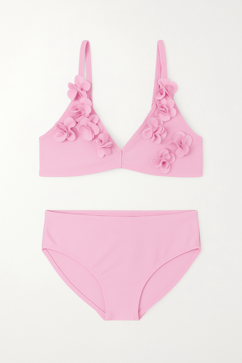 Rosette Triangle Bikini, Main, color, Pink