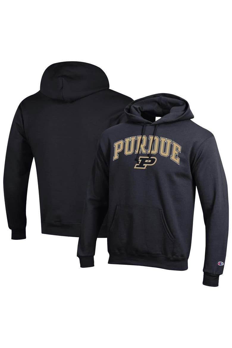 Men's Champion  Black Purdue Boilermakers Arched Logo Fleece Pullover Hoodie, Main, color, Black