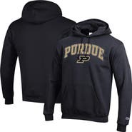 Champion Men's Champion  Black Purdue Boilermakers Arched Logo Fleece Pullover Hoodie