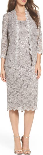 Alex Evenings Lace Cocktail Dress with Jacket