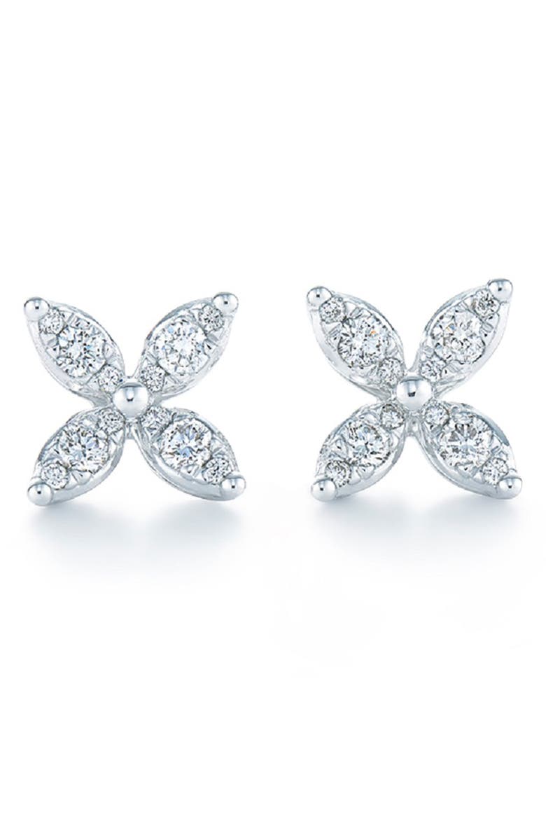 Kwiat Sunburst Diamond Stud Earrings, Main, color, White Gold