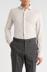 BOSS Hank Kent Slim Fit Linen Dress Shirt