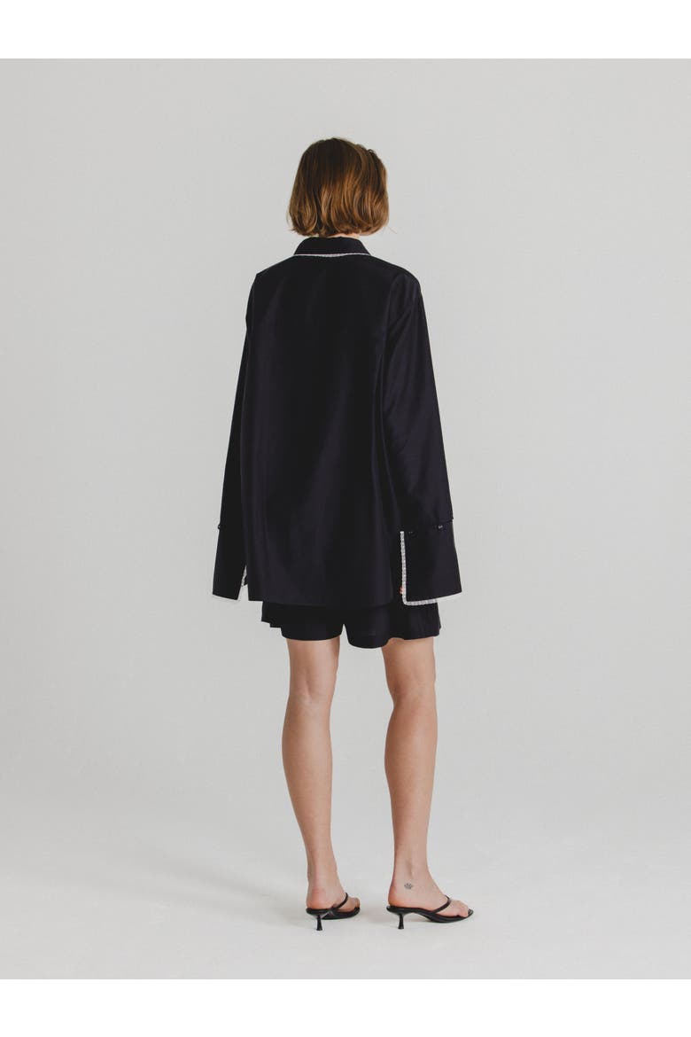 Silk Cotton Shorts, Alternate, color, Black