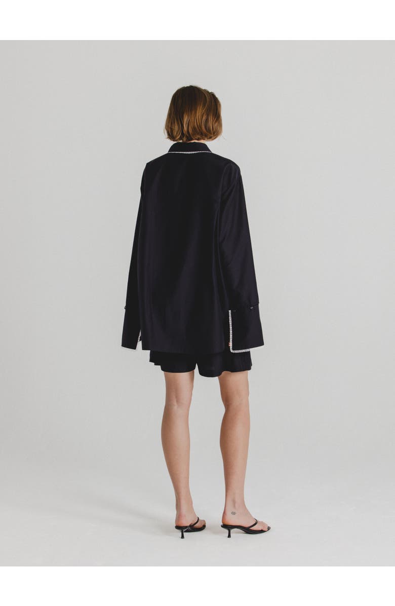 Alas Silk Cotton Shorts, Alternate, color, Black