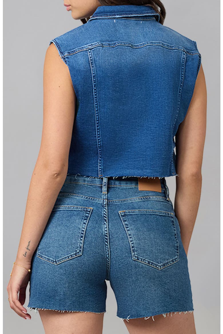 Gabbie Cropped Denim Vest, Alternate, color, Dim Sky