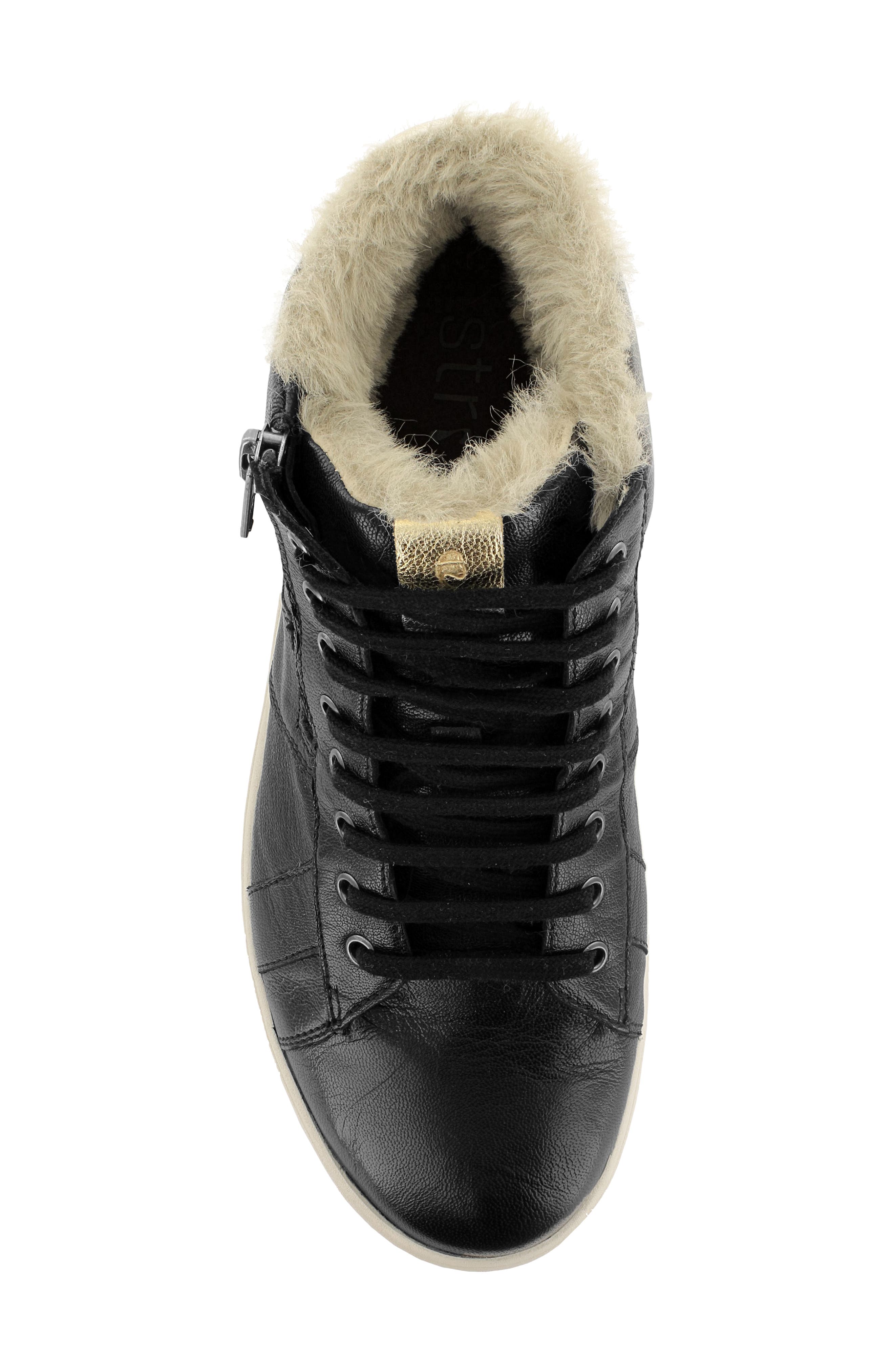 STRIVE Chatsworth II Leather Hi-Top Sneaker with Faux Fur Trim, Alternate, color, 
