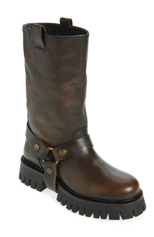 Golden Goose Kurt Chunky Low Heels Ankle Boots In Brown Leather In Brown