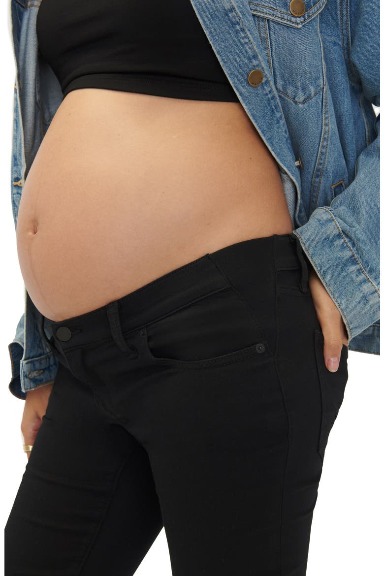 The Under The Bump Slim Maternity Jeans, Alternate, color, JET BLACK