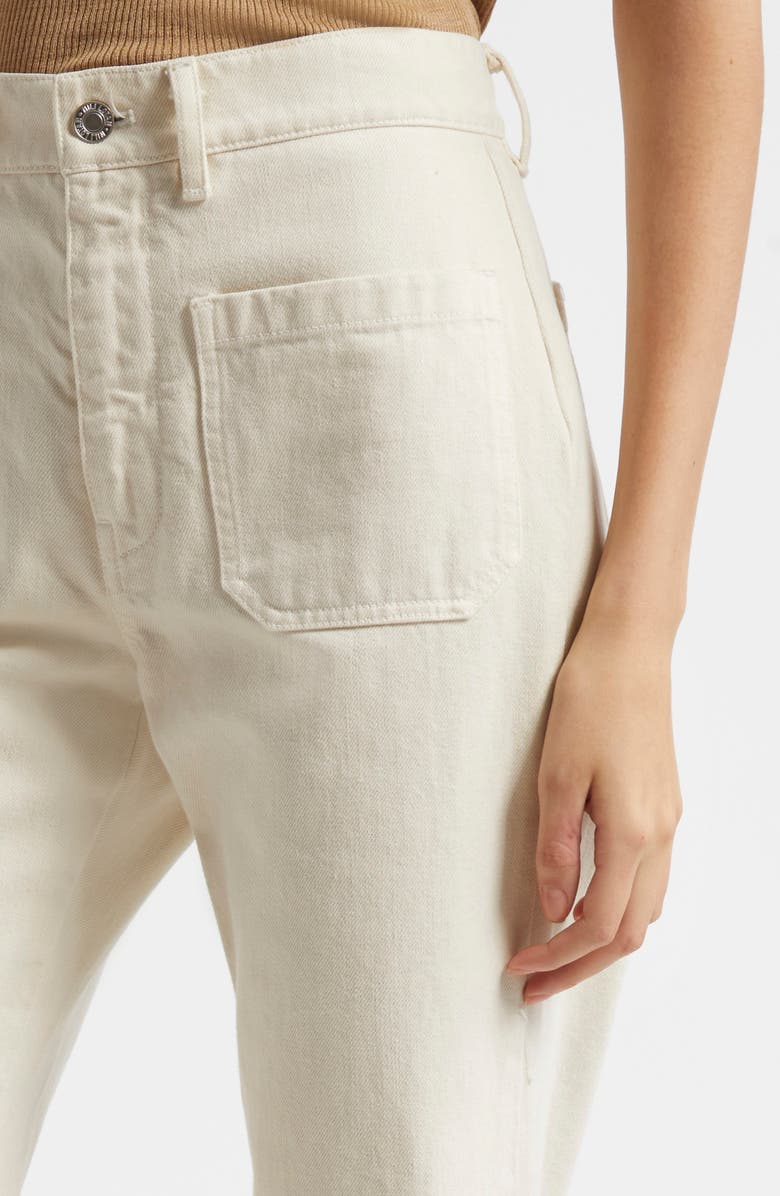 Nili Lotan Florence Patch Pocket Flare Jeans, Alternate, color, Stone