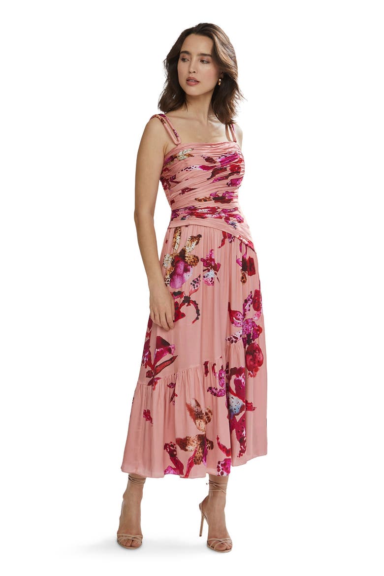 Daniella Printed Viscose Midi, Alternate, color, Warm Speckled Iris