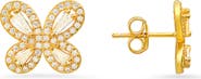 Queen Jewels Simulated Morganite Butterfly Stud Earrings