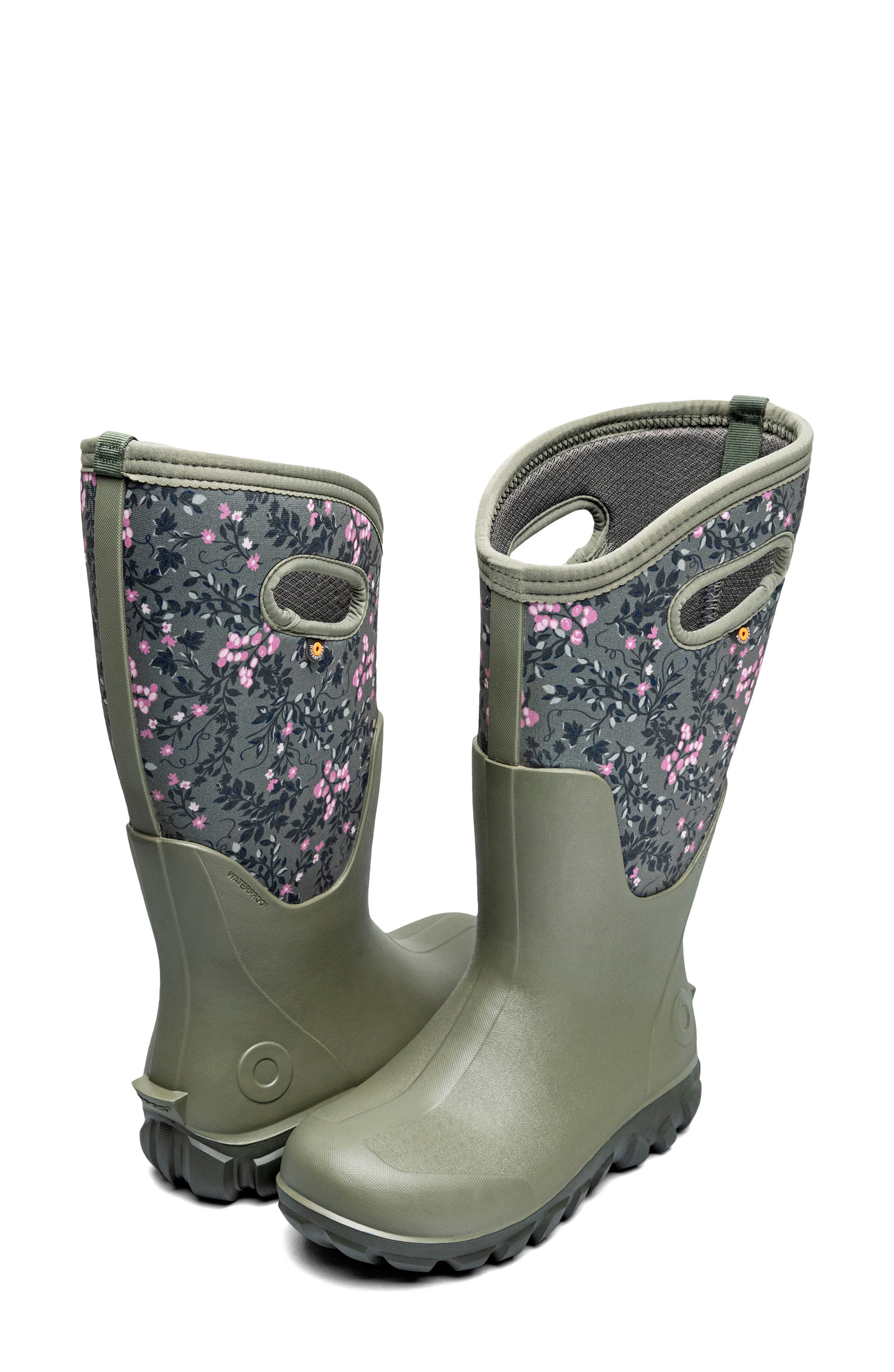 Bogs Classic Seamless Tall Rain Boot, Alternate, color, Olive Multi