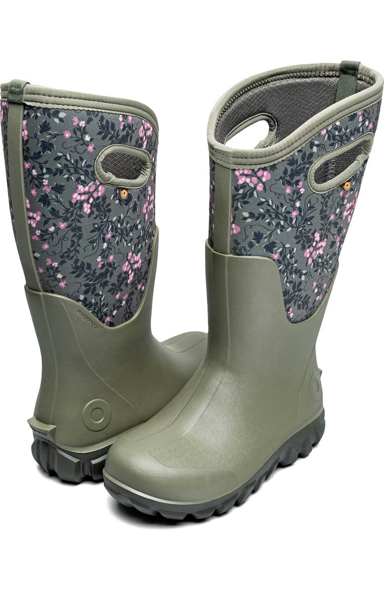 Bogs Classic Seamless Tall Rain Boot, Alternate, color, Olive Multi