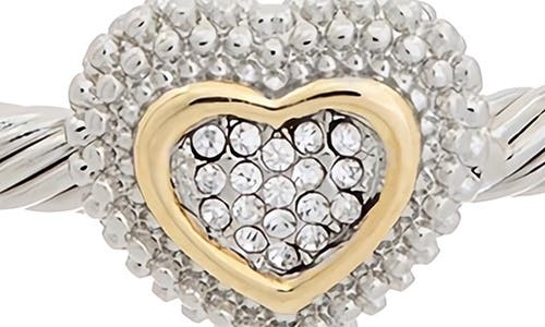 Juvell Pavé Cubic Zirconia Heart Cuff Bracelet In Multi