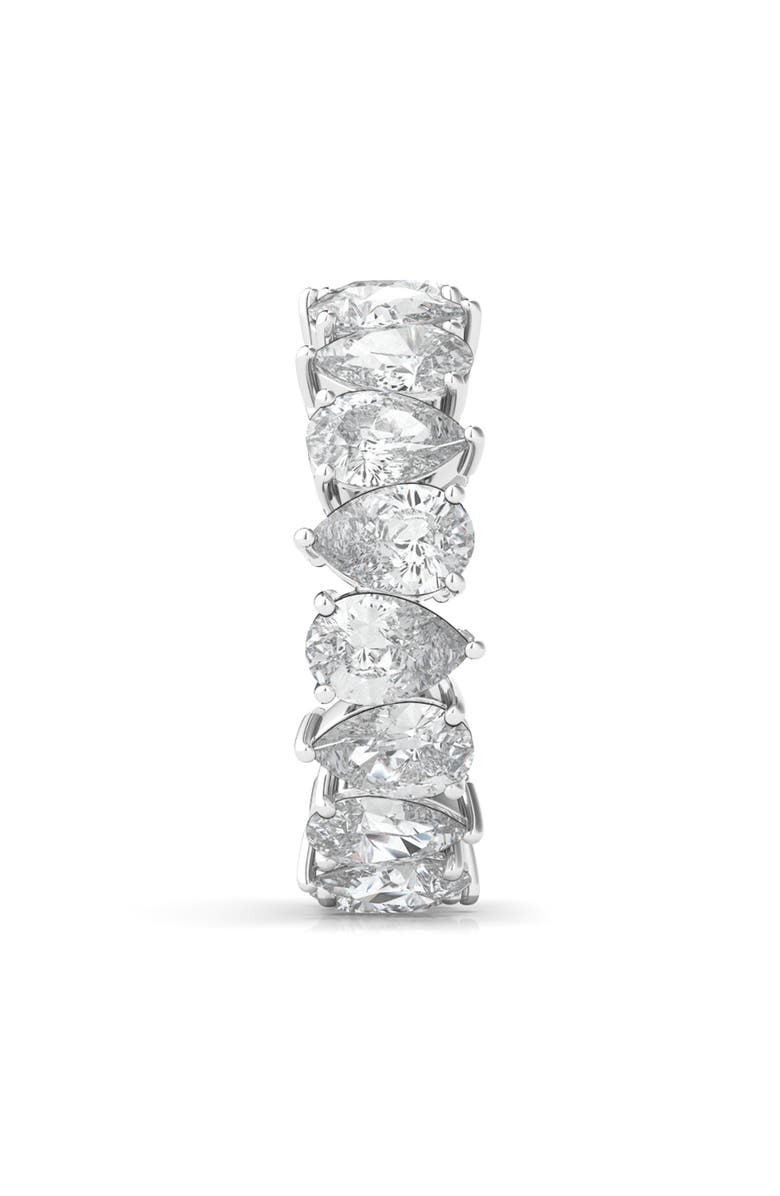 HauteCarat Alternating Pear Lab Created Diamond Eternity Ring, Alternate, color, White Gold