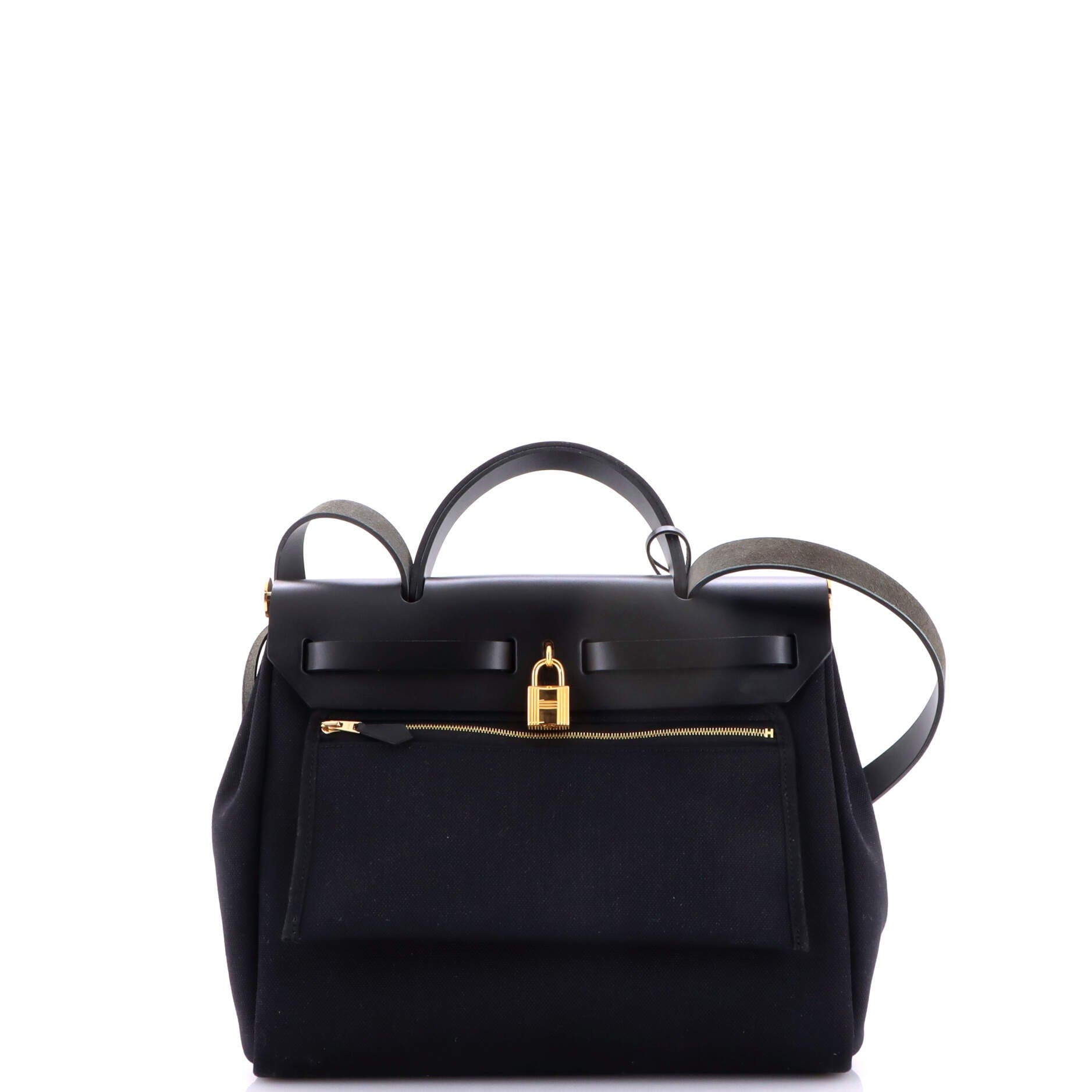 Herbag Zip Leather and Toile 31, Alternate, color, Black