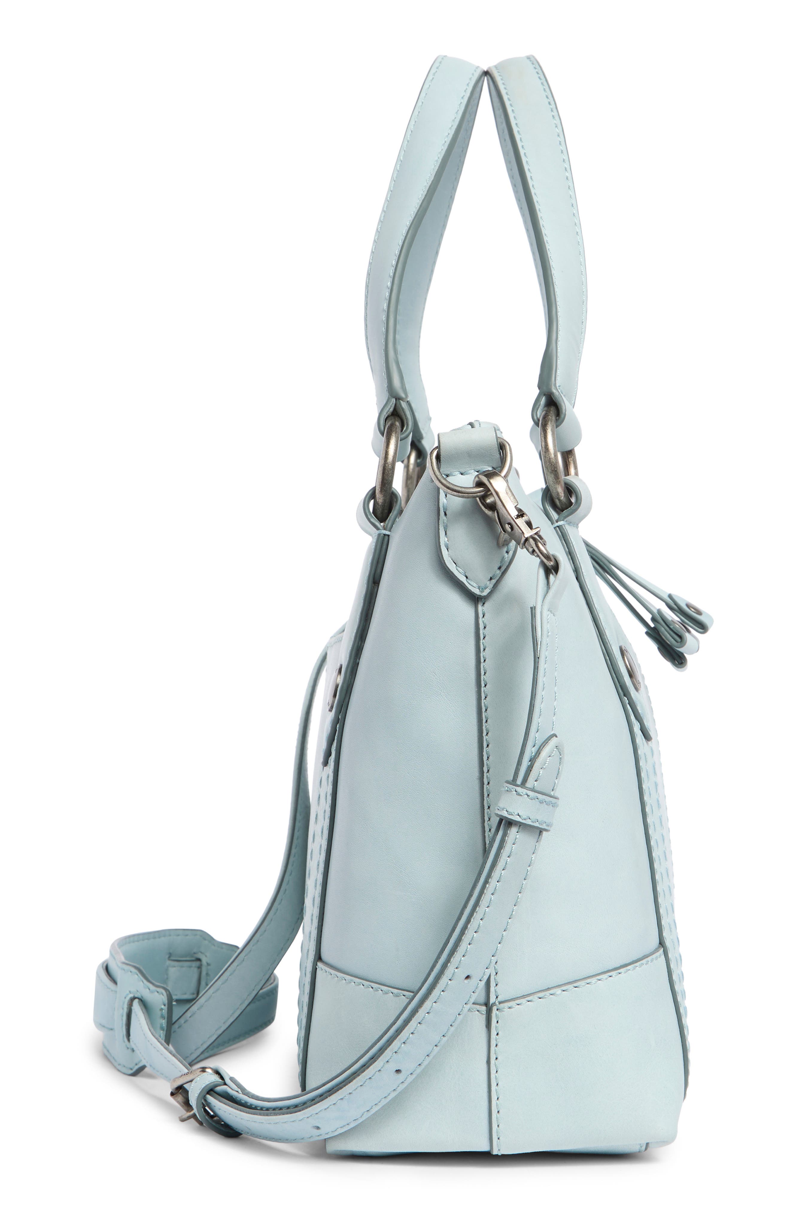 Melissa Medium Leather Satchel, Alternate, color, LT. SKY