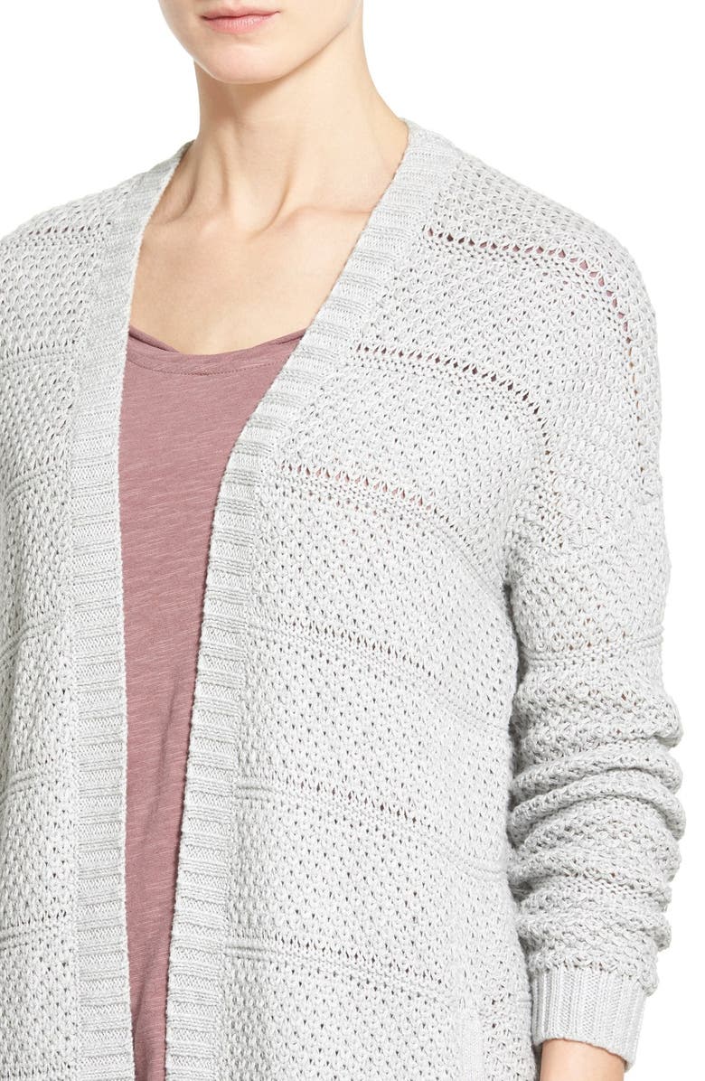 Caslon<sup>®</sup> Open Stitch Long Cotton Cardigan, Alternate, color,