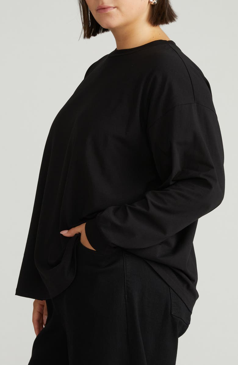 Universal Standard Drop Shoulder Top, Alternate, color, Black