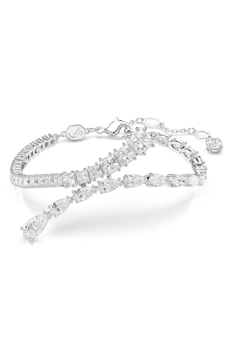 Swarovski Matrix Bracelet, Main, color, Silver/ White