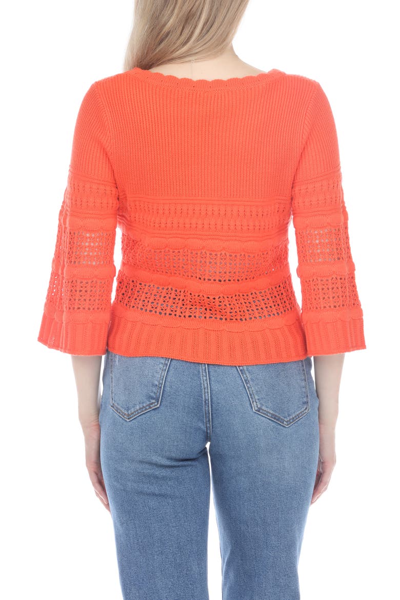 Cropped Bell Sleeve Sweater, Alternate, color, TOMATO