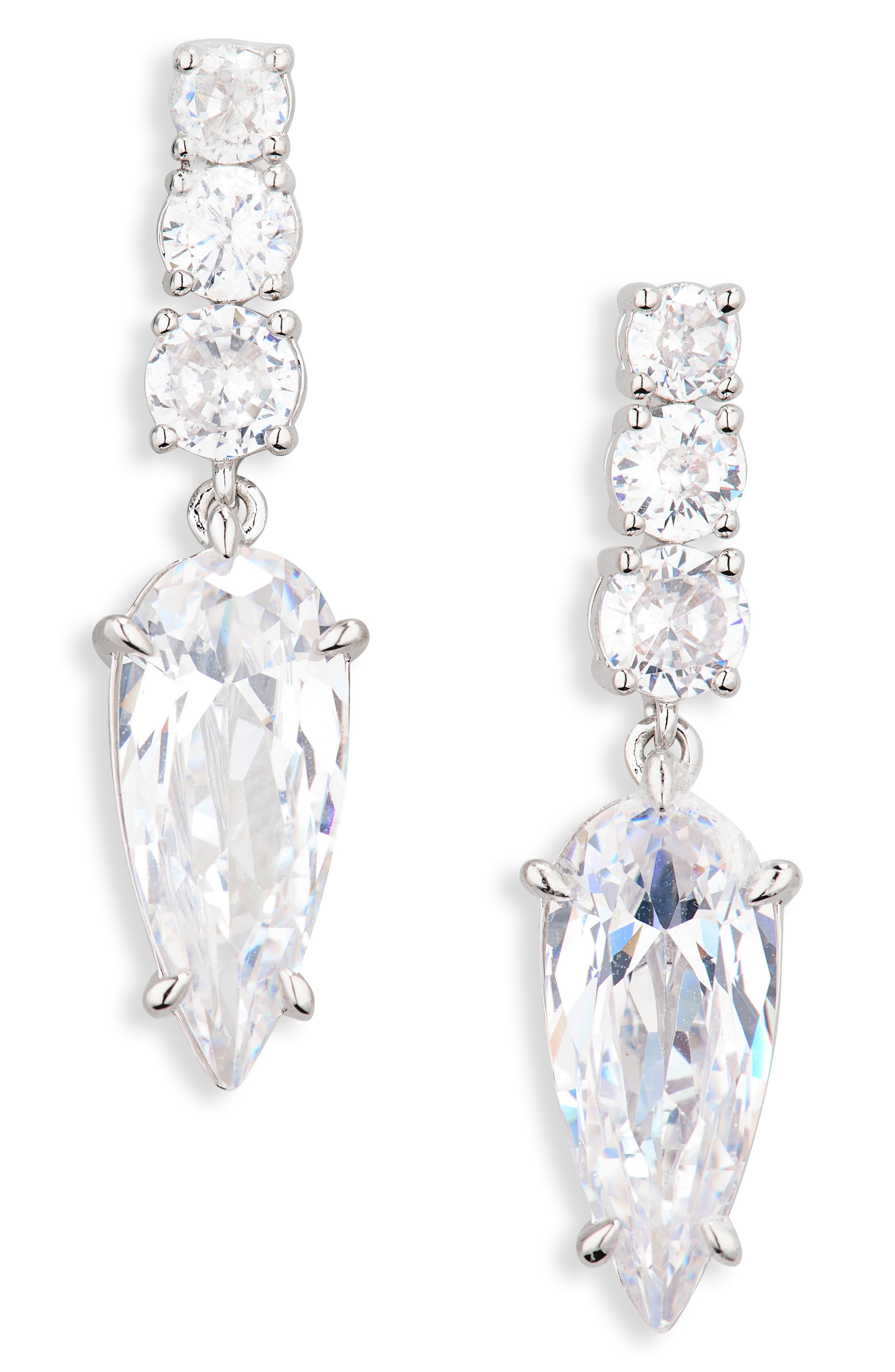 Nadri Melody Cubic Zirconia Elongated Drop Earrings