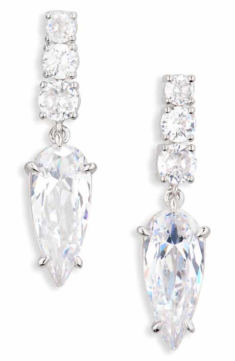 Nadri Melody Cubic Zirconia Elongated Drop Earrings
