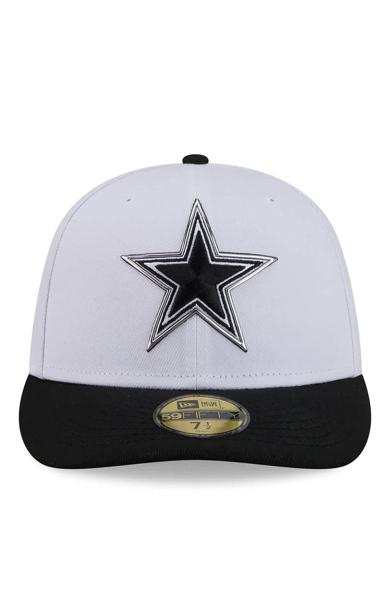 New Era Men's New Era  White/Black Dallas Cowboys 2026 NFL Draft Pre-Curved 59FIFTY Fitted Hat, Alternate, color, White