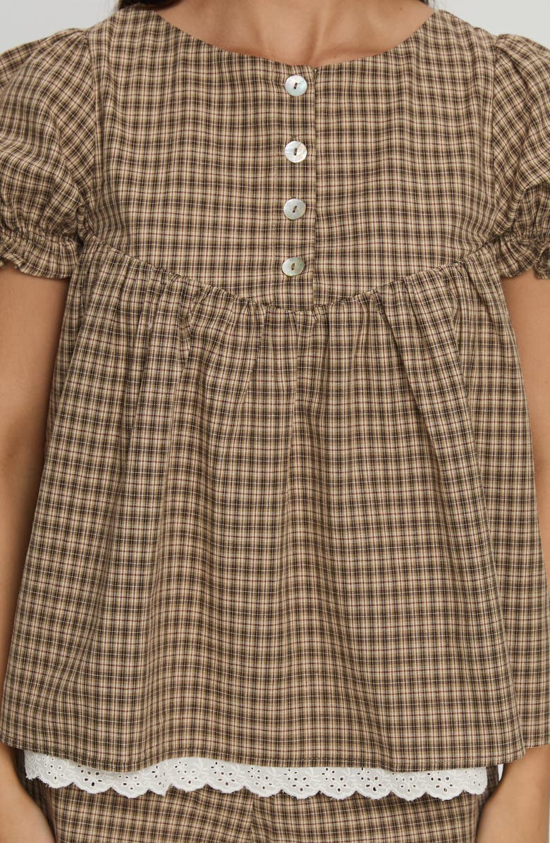 Princess Polly Chandelier Check Babydoll Top, Alternate, color, 