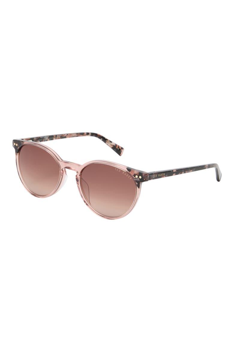 53mm Gradient Round Sunglasses, Alternate, color, BLUSH