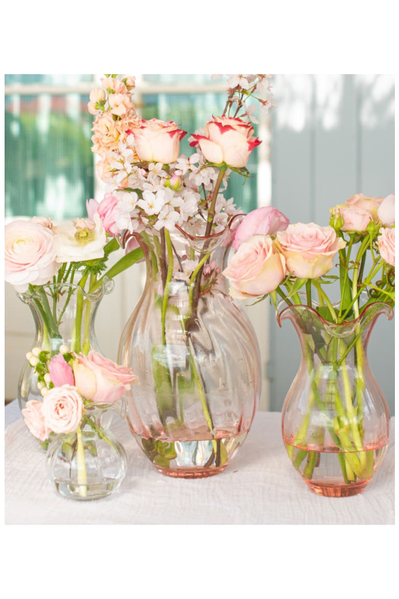 Hibiscus Medium Fluted Glass Vase, Alternate, color, NO COLOR