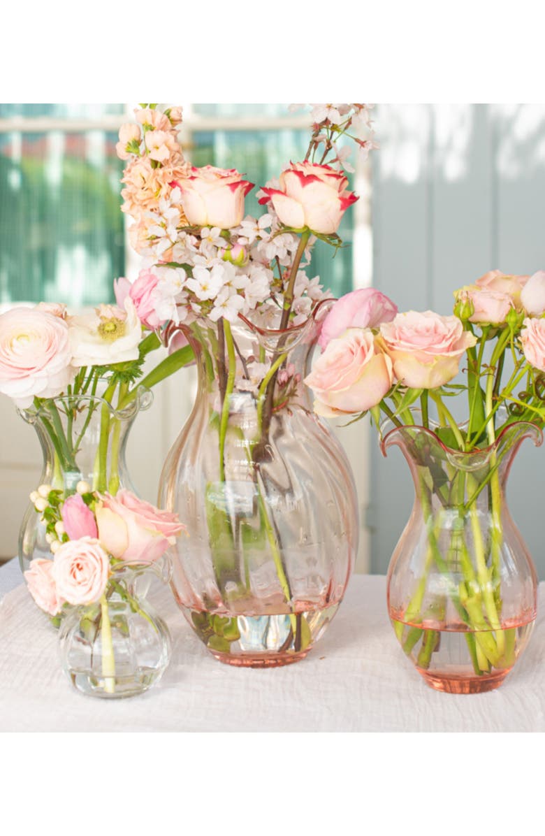 VIETRI Hibiscus Medium Fluted Glass Vase, Alternate, color,