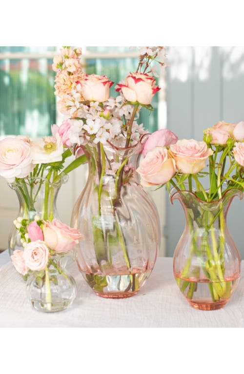 Vietri Hibiscus Medium Fluted Glass Vase In Transparent