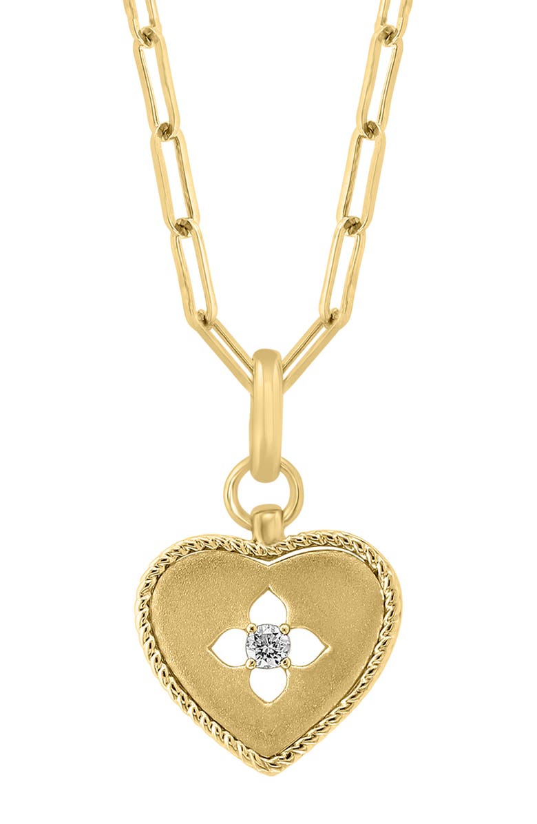 EFFY 14K Yellow Gold Diamond Heart Pendant Necklace - 0.07ct., Alternate, color, 