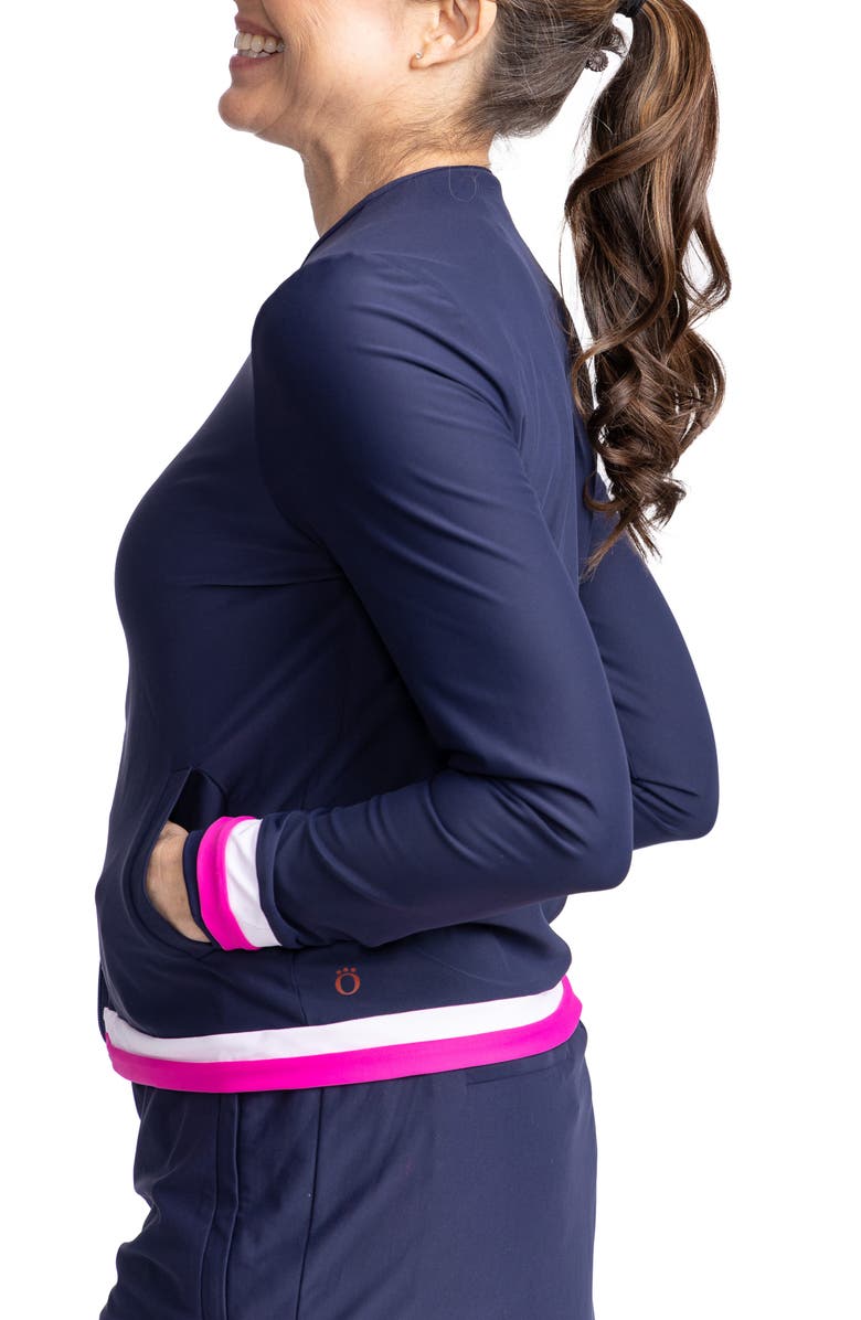 KINONA Tipped Zip-Up Cardigan, Alternate, color, 