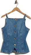Simkhai Junie Button Front Denim Top