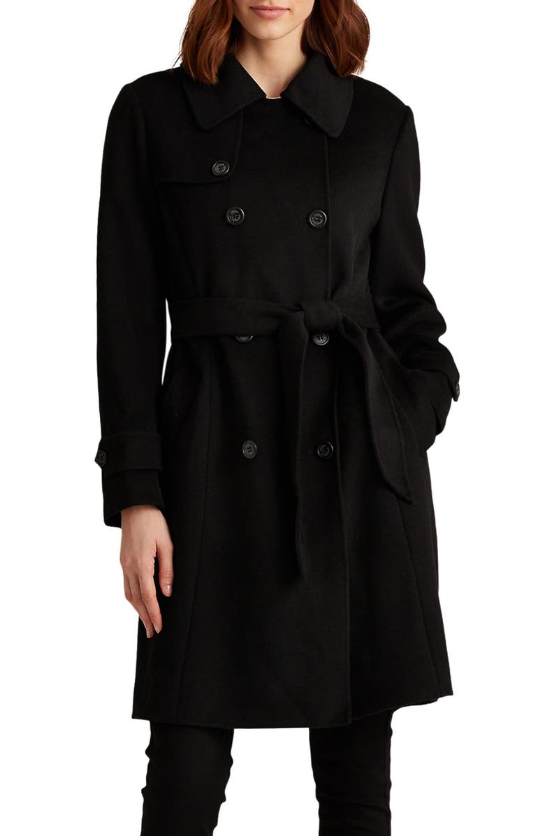 Lauren Ralph Lauren Wool Blend Trench Coat, Main, color,