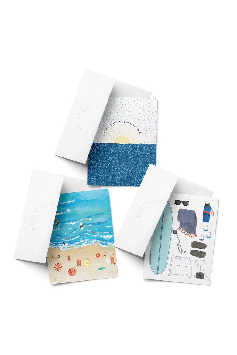 Everyday Greeting Card Pack (3ct) "Sun, Beach People, Surf", Main, color, Multi-Pack