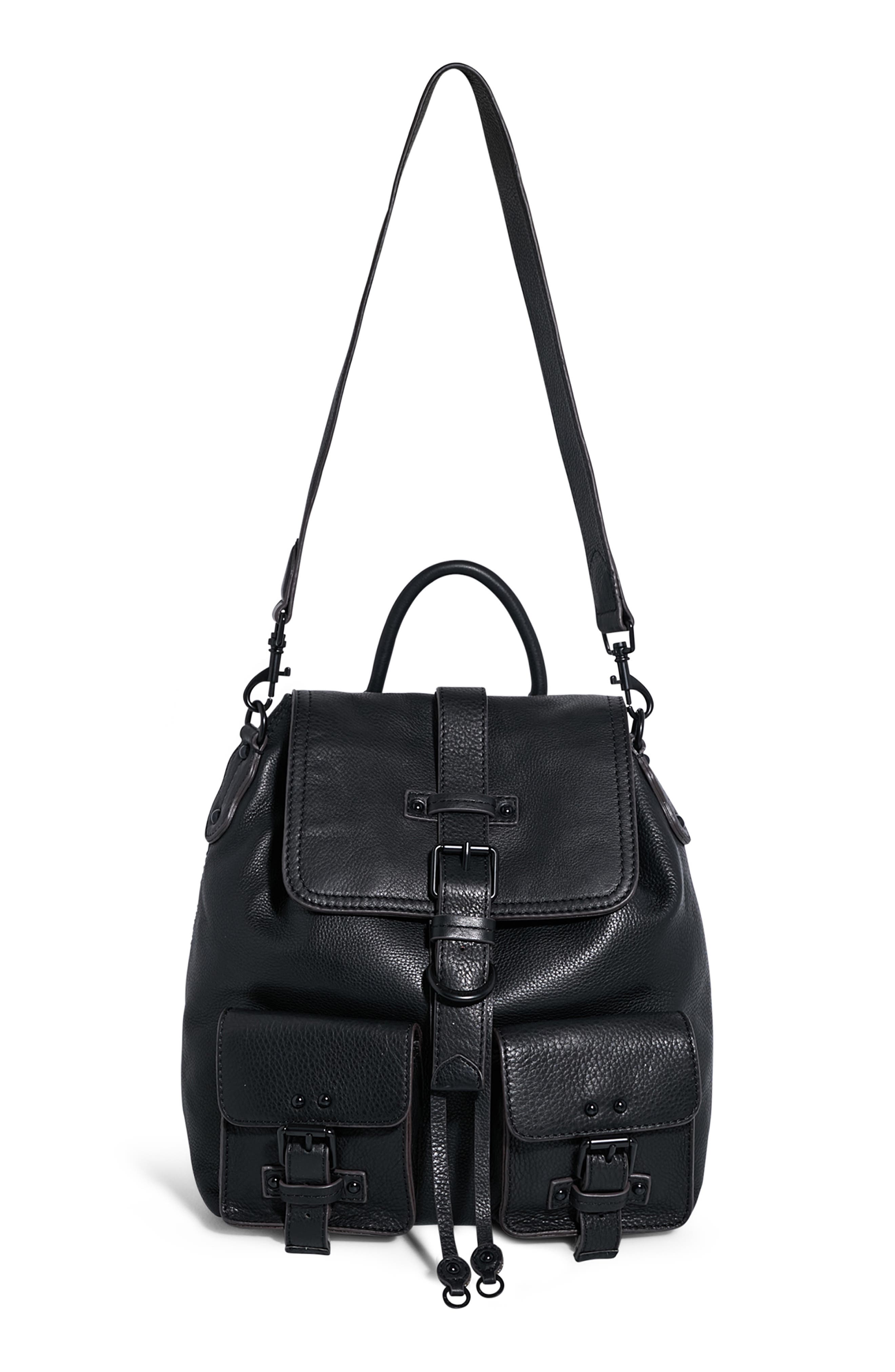 AIMEE The Saddle Up Leather Backpack, Alternate, color, Black