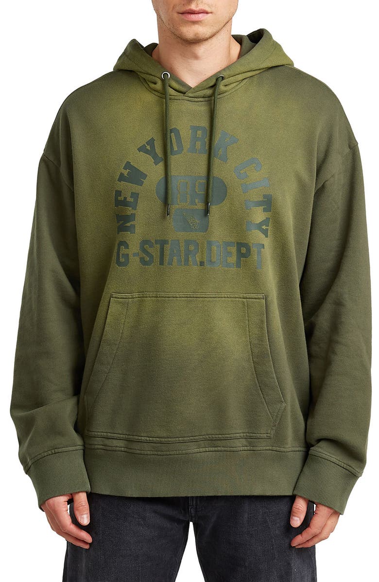G-STAR Logo Graphic Hoodie, Main, color, Combat