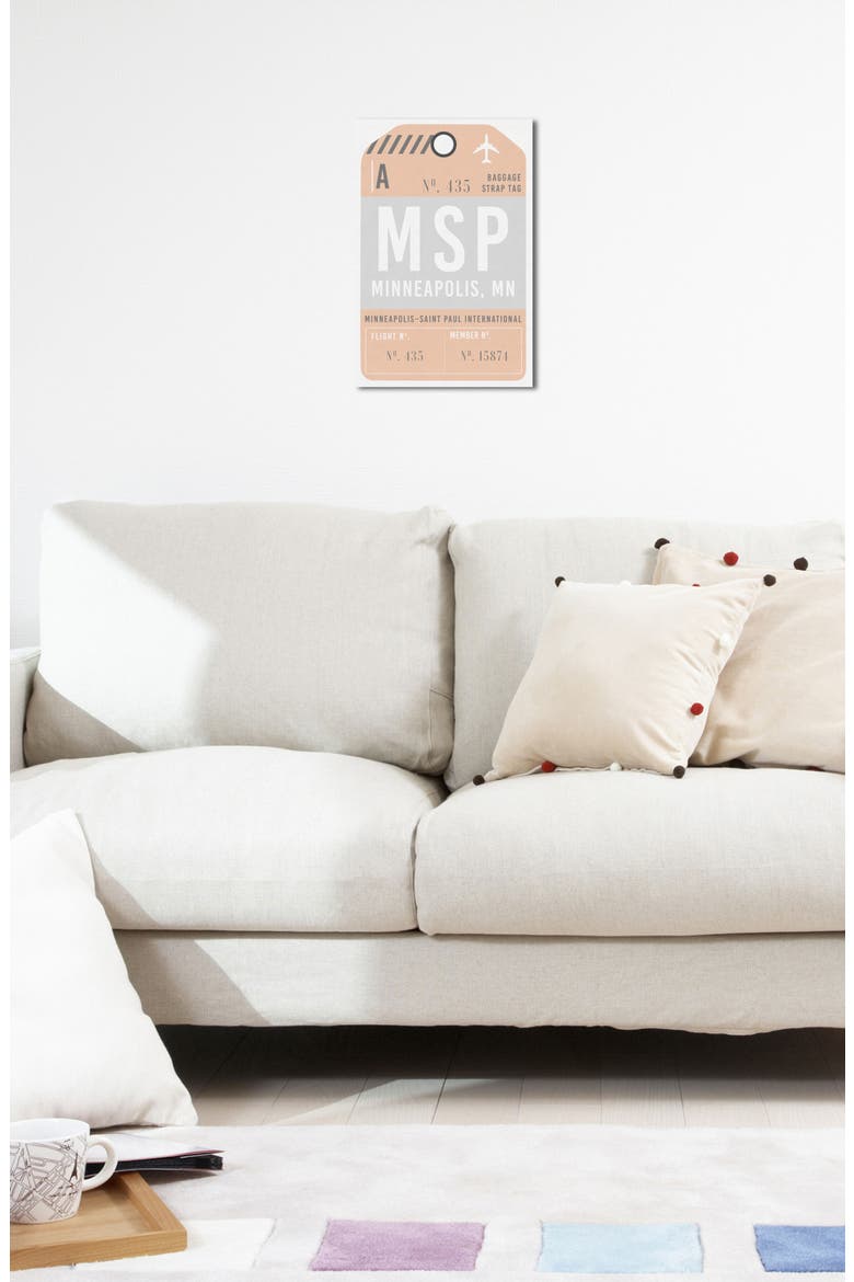 Minneapolis Luggage Tag Wall Art, Alternate, color, ORANGE