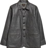 BEAMS Aged Faux Leather Car Coat
